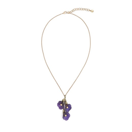 Purple petunia pendant necklace by Michael Michaud